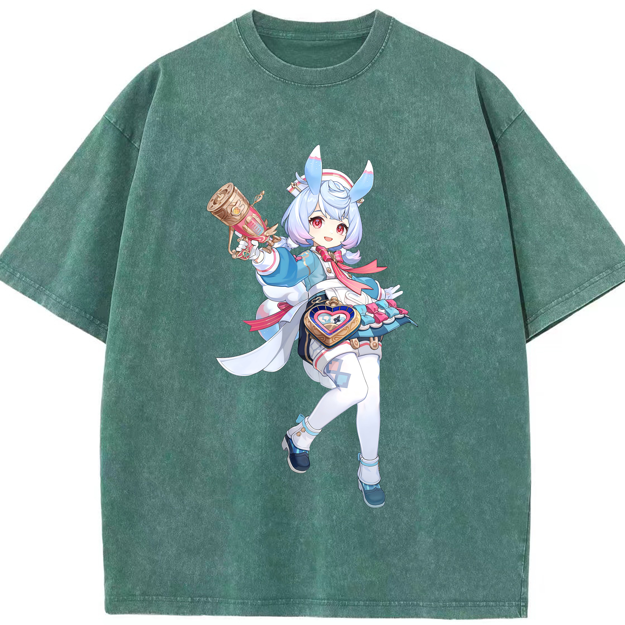 げんし神 シゲウィン genshin Shigewin 綿100% ヴィンテージ風 半袖Tシャツ（フロントプリント）